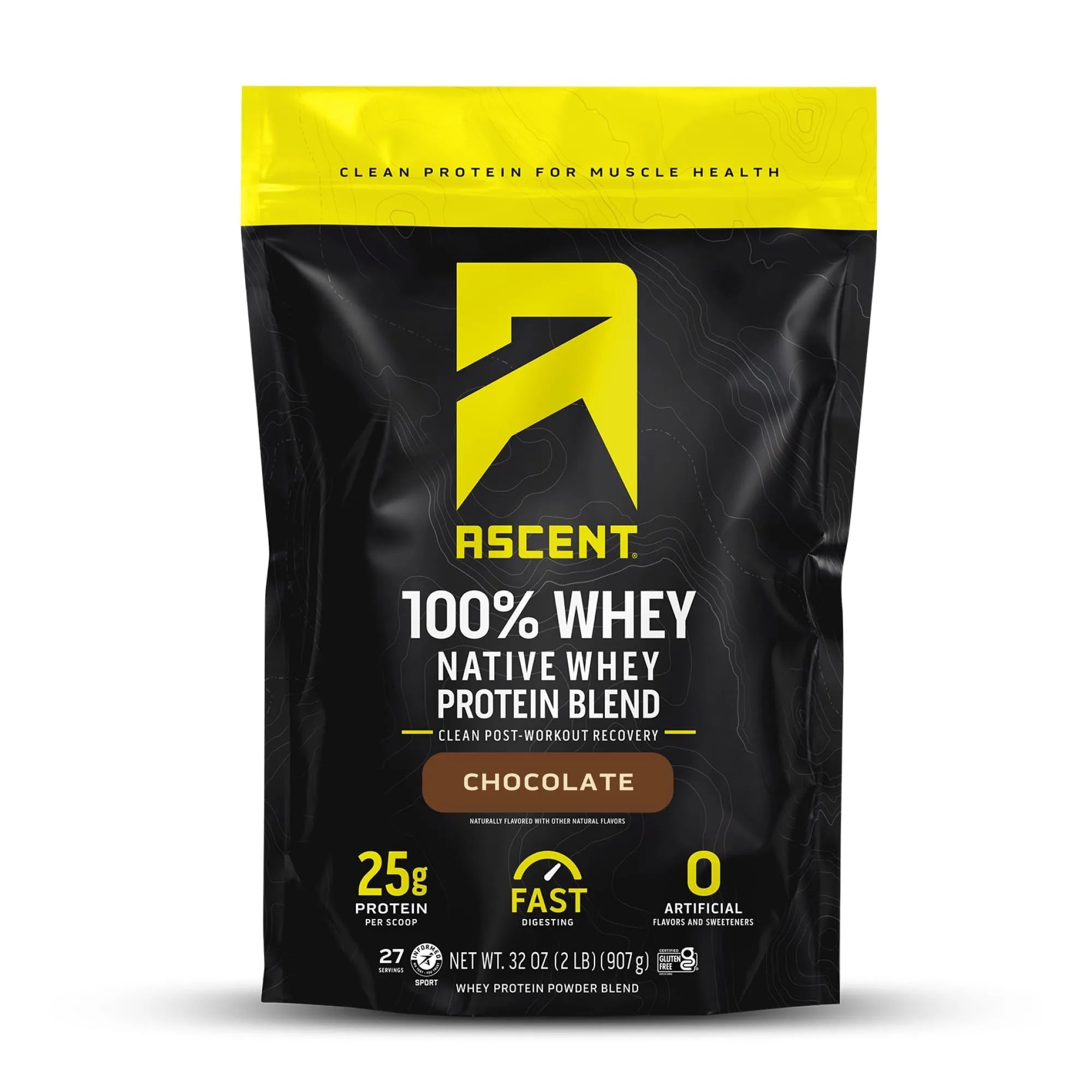 Ascent Ascent 100% Whey Protein Powder - Post Workout - Front View