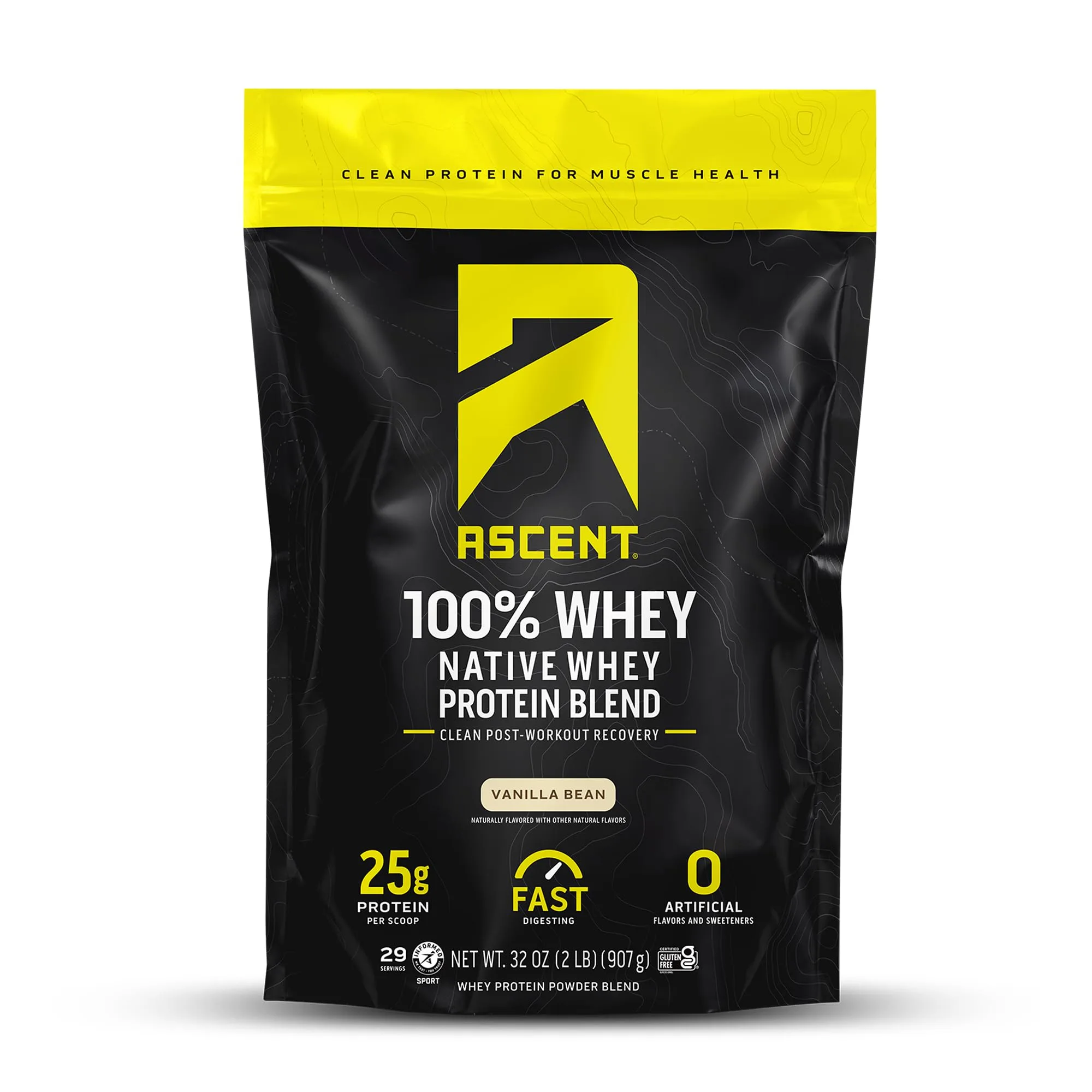 Ascent Ascent 100% Whey Protein Powder - Vanilla Bean - Front View