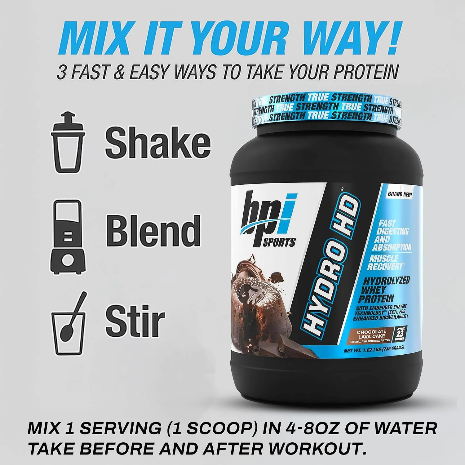 BPI Sports BPI Sports Hydro HD Muscle Growth Protein powder  - Back View