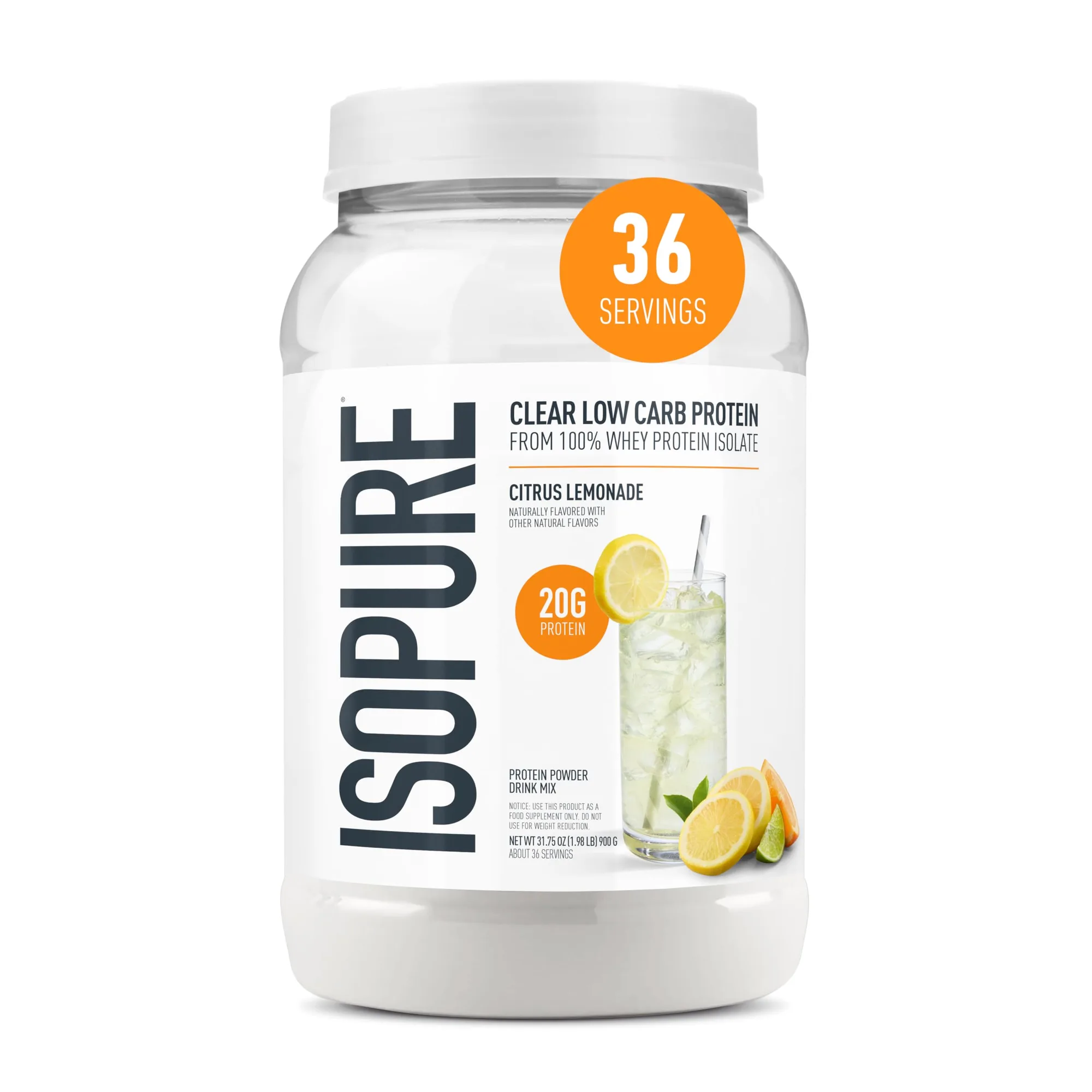 Isopure Isopure Clear Whey Isolate Protein Powder - Front View