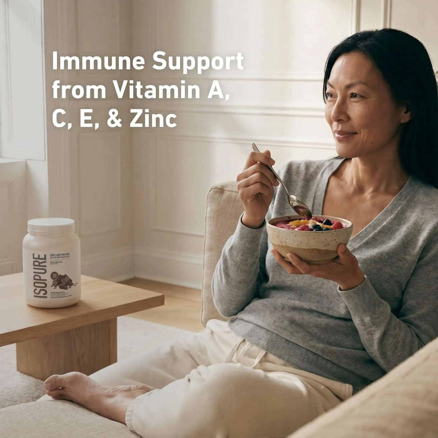 Isopure Isopure Low Carb Whey Isolate Protein Powder - Angle View
