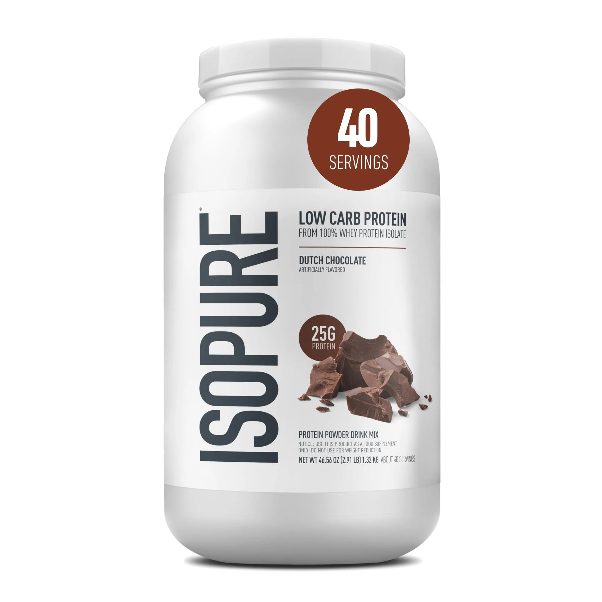 Isopure Isopure Low Carb Whey Isolate Protein Powder - Front View