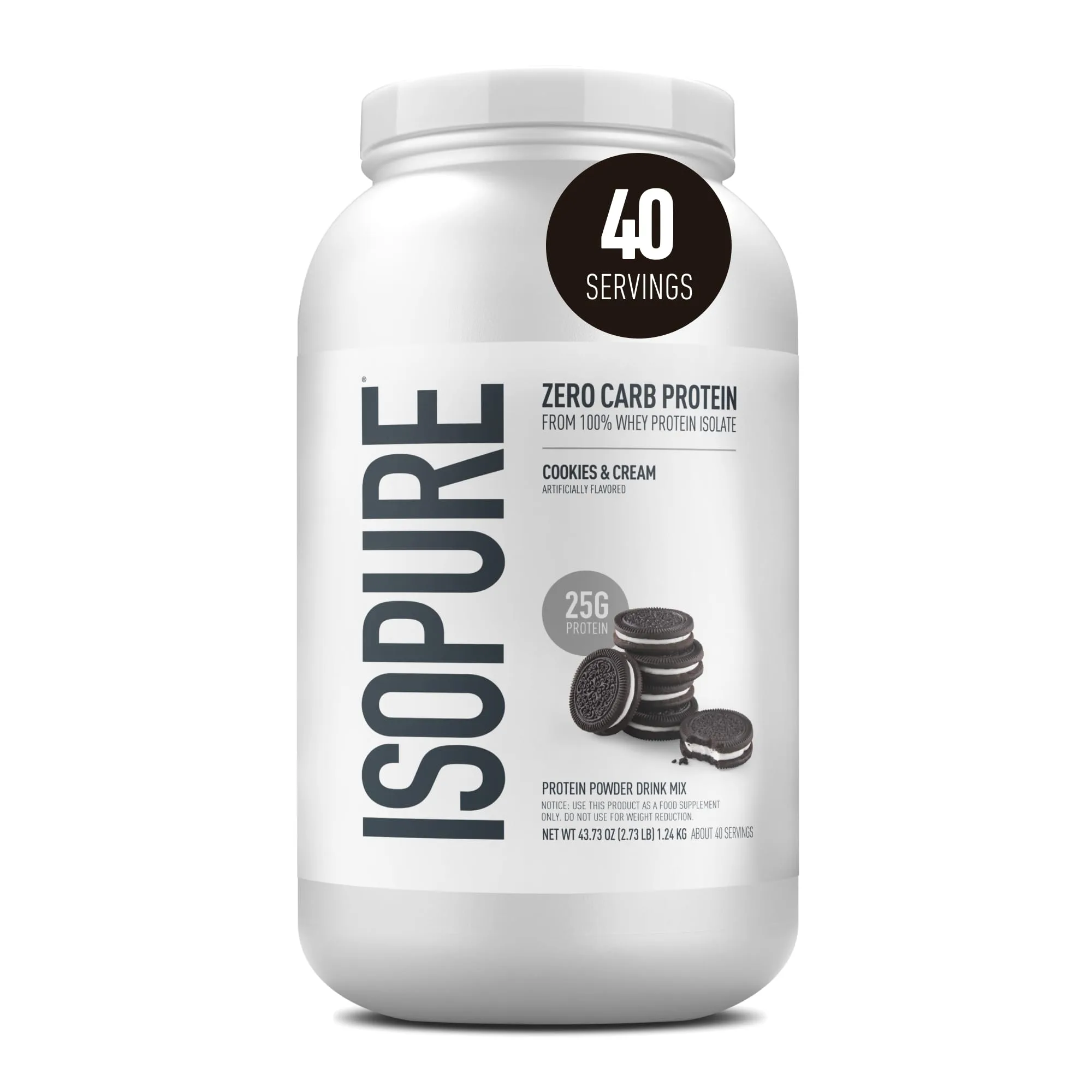 Isopure Isopure Zero Carb Whey Isolate Protein Powder - Front View