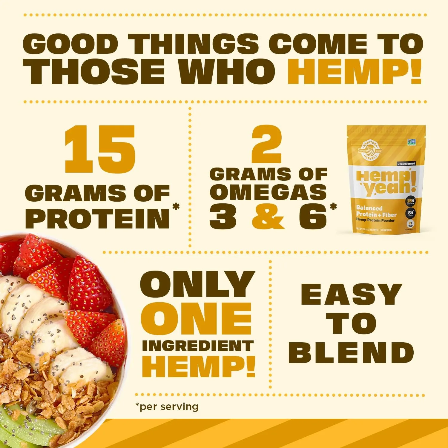 Manitoba Harvest Manitoba harvest Balanced Hemp Protein and Fiber Powder - Back View