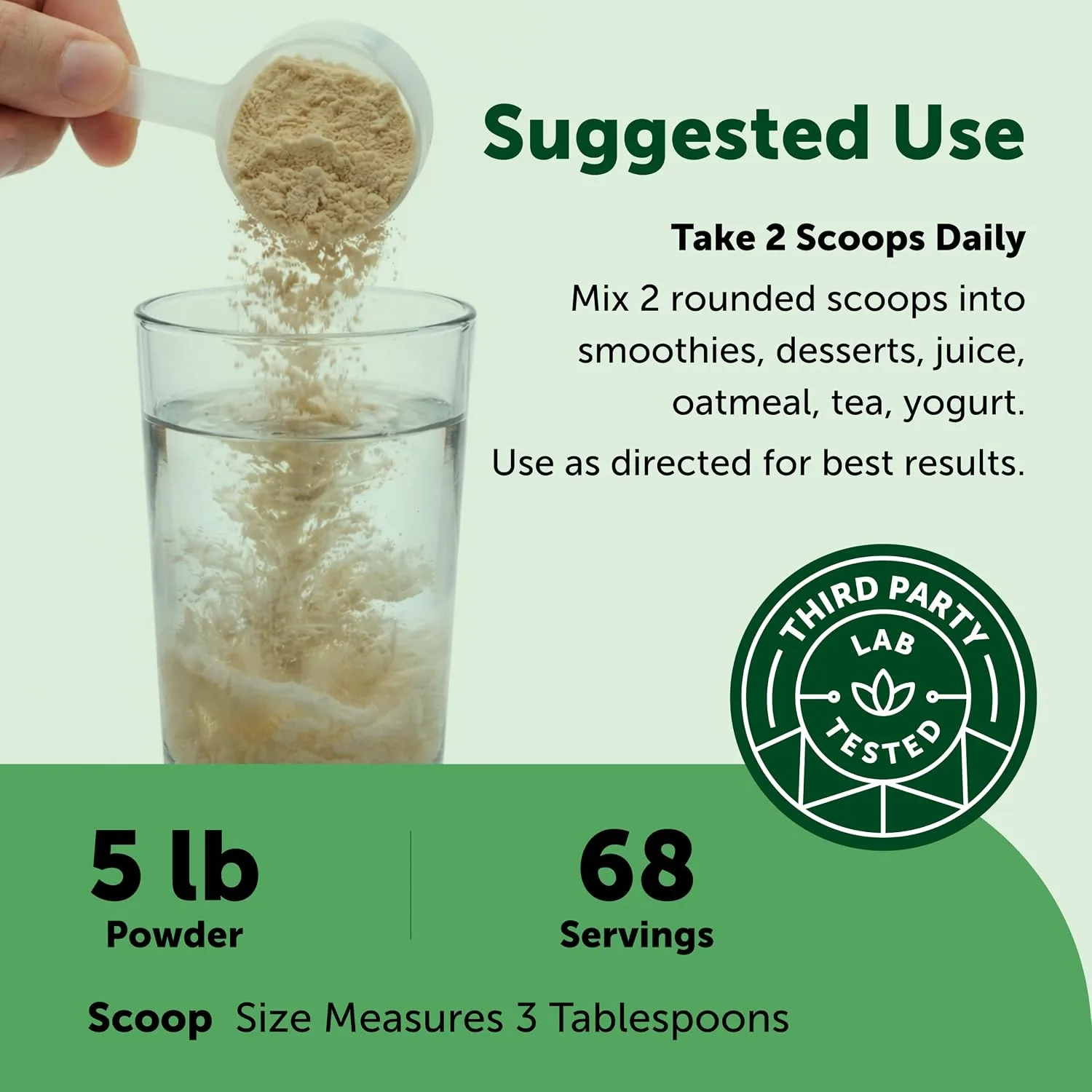 Micro Ingredients Micro Ingredients Pea Protein Powder 5lb - Angle View