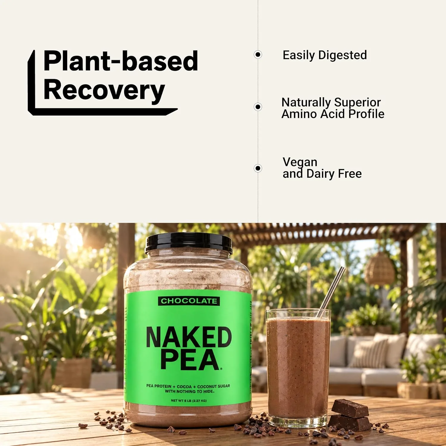 Naked Nutrition NAKED Nutrition Chocolate Pea Protein Isolate 5Lb - Ingredients View