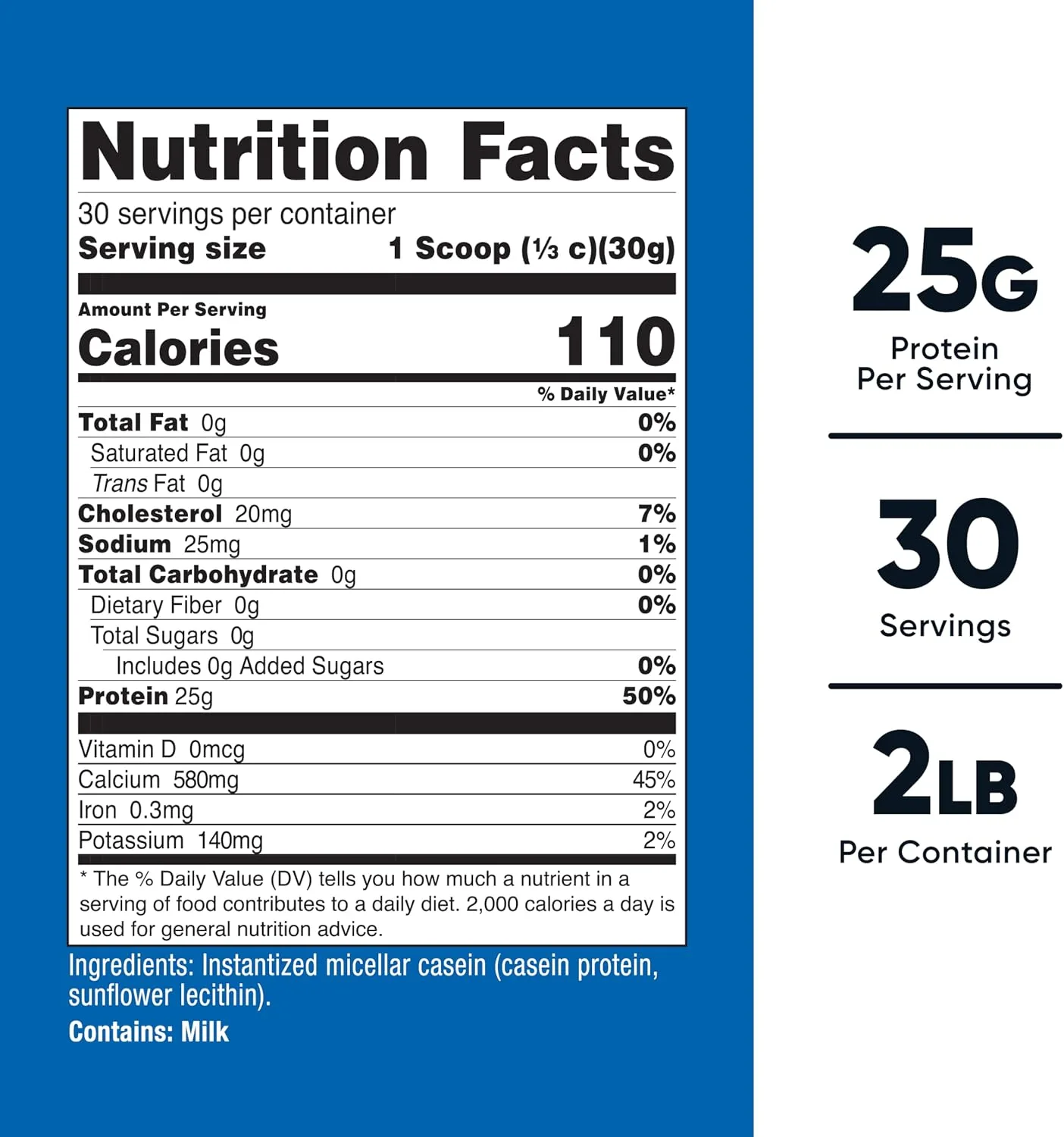 Nutricost Nutricost Casein Protein Powder  - Back View