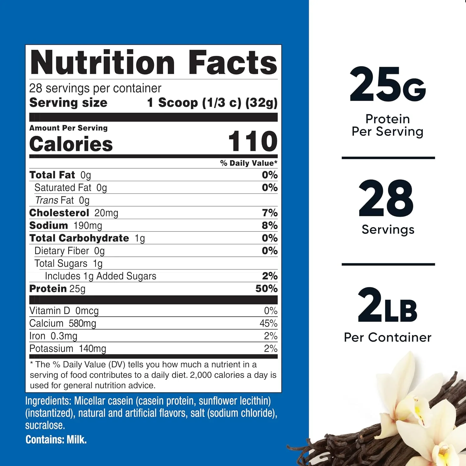Nutricost Nutricost Casein Protein Powder Vanilla - Back View