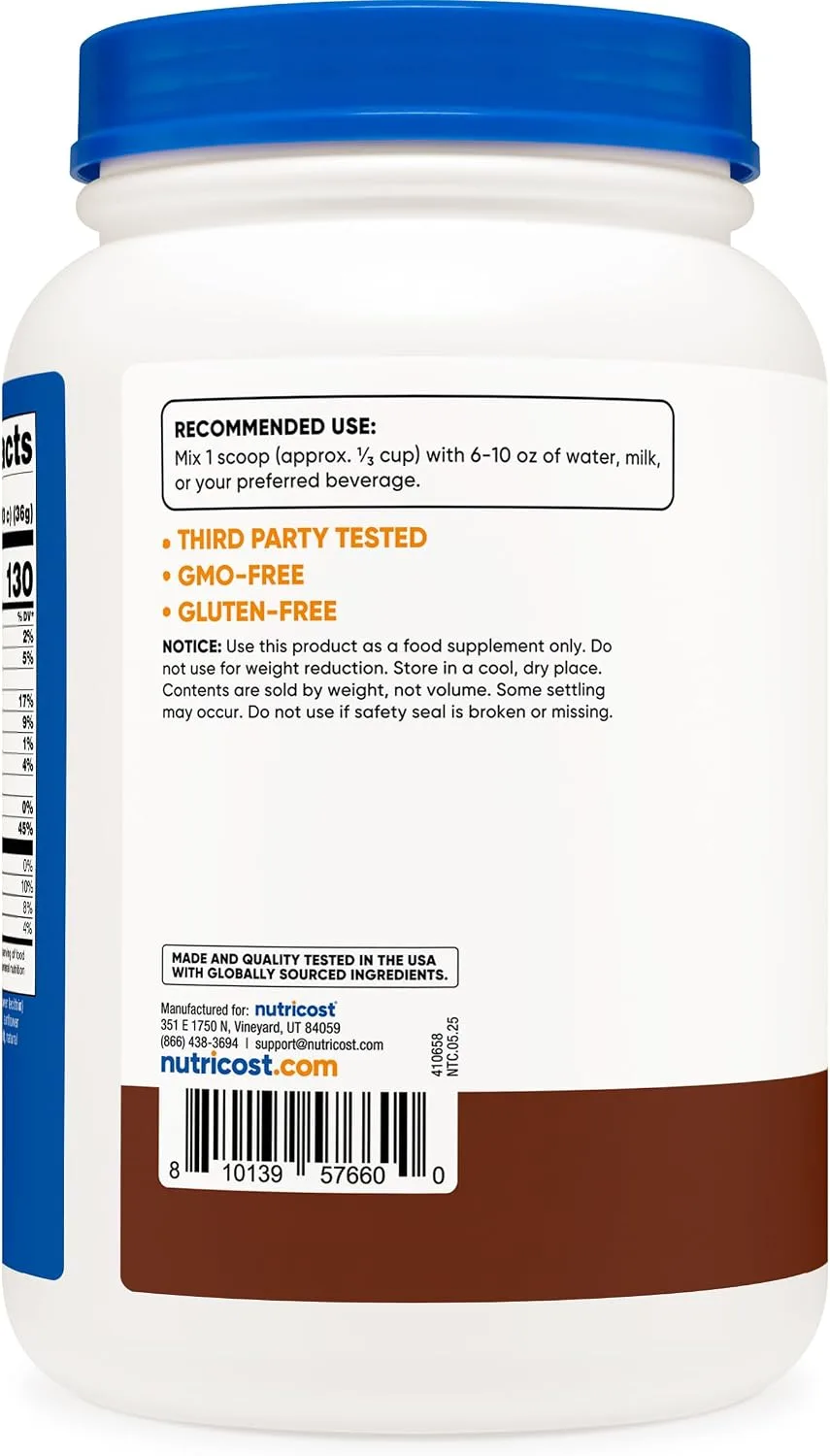 Nutricost Nutricost Hydrolyzed Whey Protein Powder Chocolate 2LB - Ingredients View