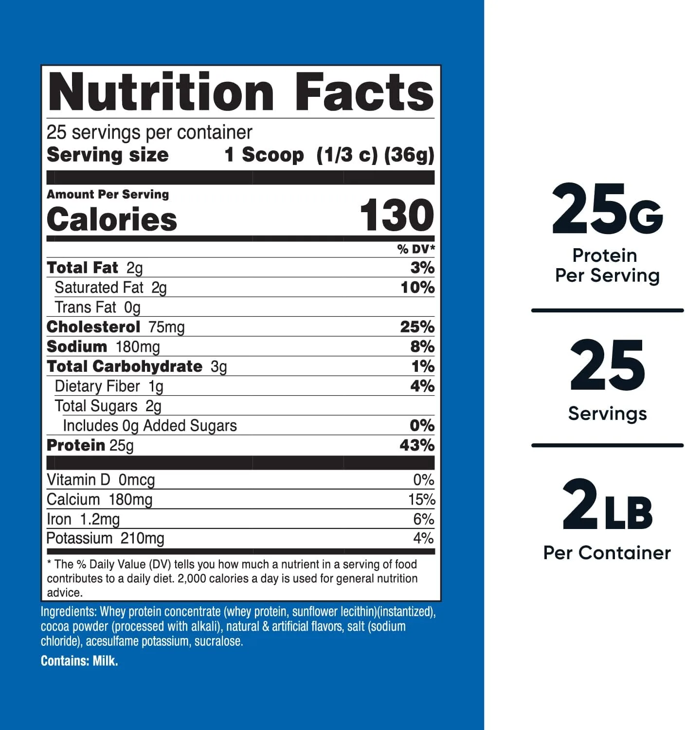 Nutricost Nutricost Whey Protein Concentrate Chocolate 2LBS - Back View