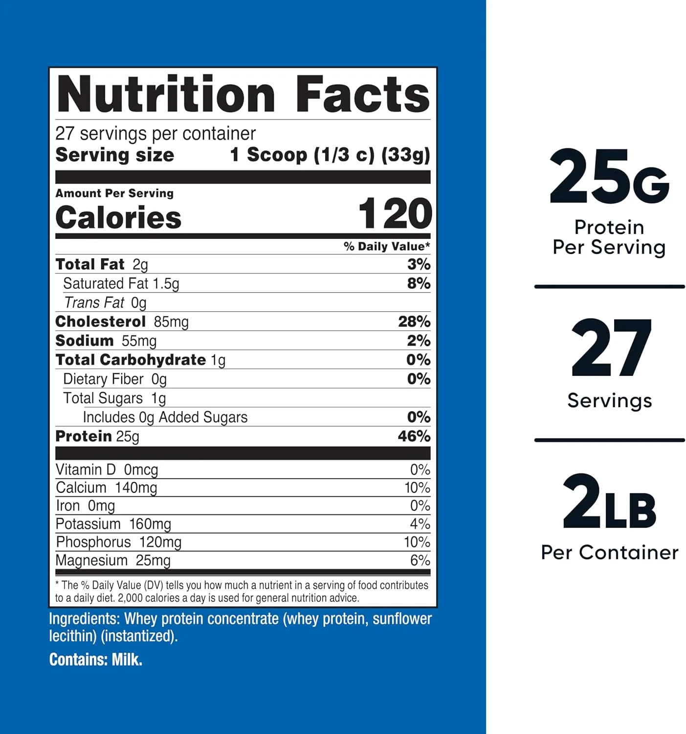 Nutricost Nutricost Whey Protein Concentrate Powder Unflavored 2LB - Ingredients View