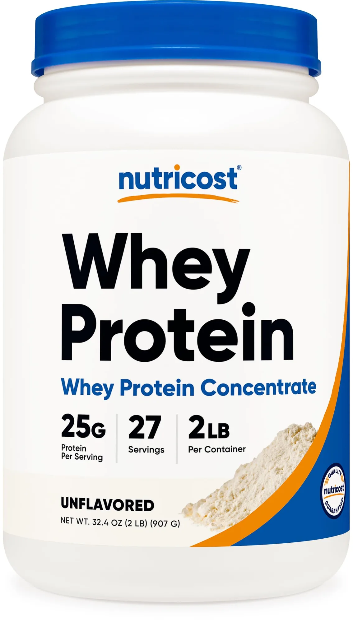 Nutricost Nutricost Whey Protein Concentrate Powder Unflavored 2LB - Front View