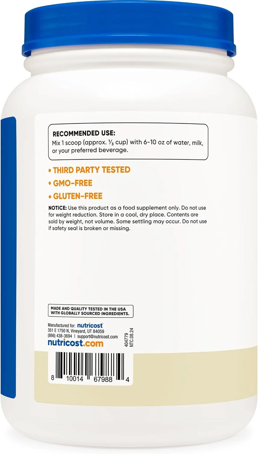 Nutricost Nutricost Whey Protein Concentrate Vanilla 2LBS - Ingredients View