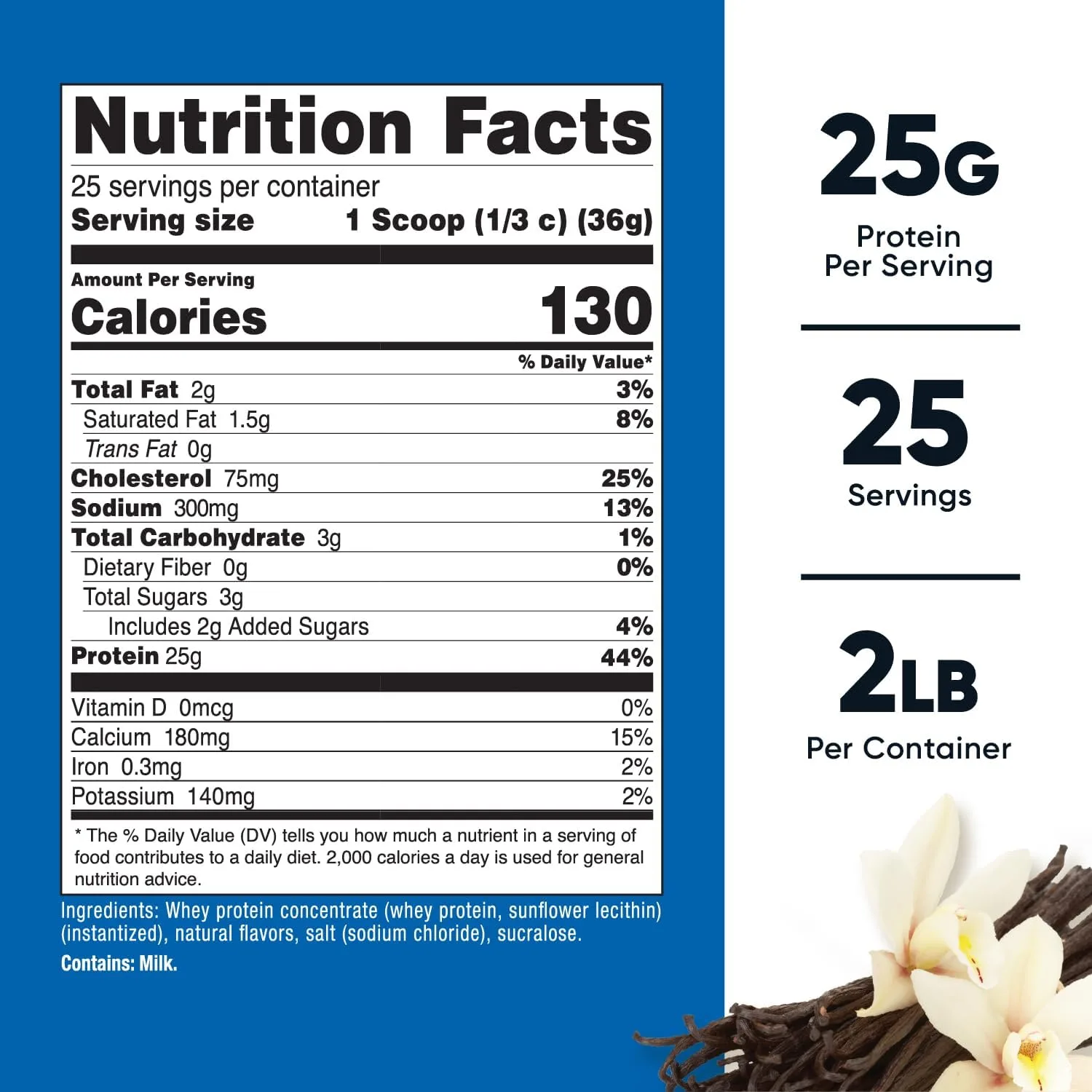 Nutricost Nutricost Whey Protein Concentrate Vanilla 2LBS - Back View