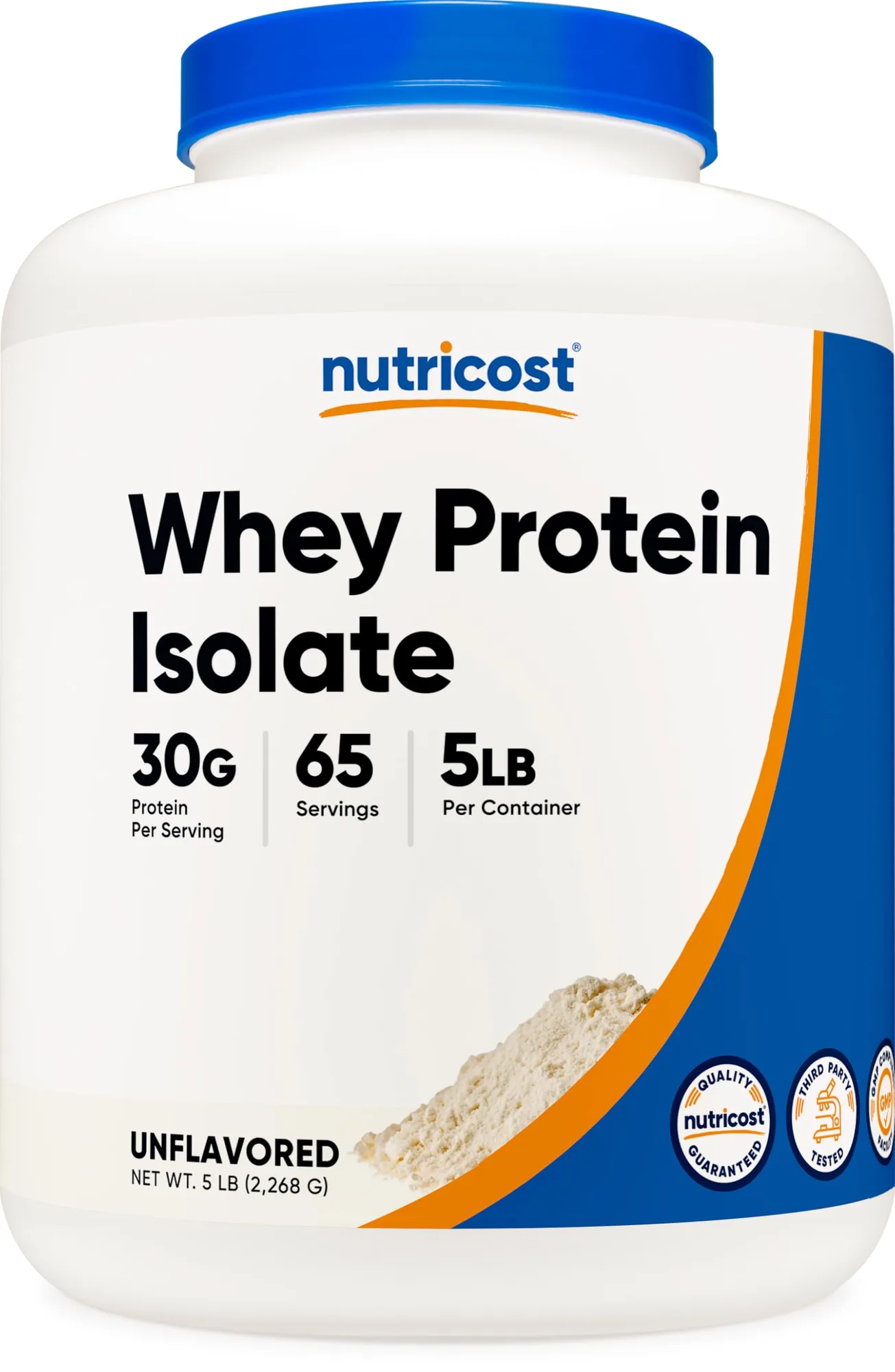 Nutricost Nutricost Whey Protein Isolate Unflavored 5LB - Front View