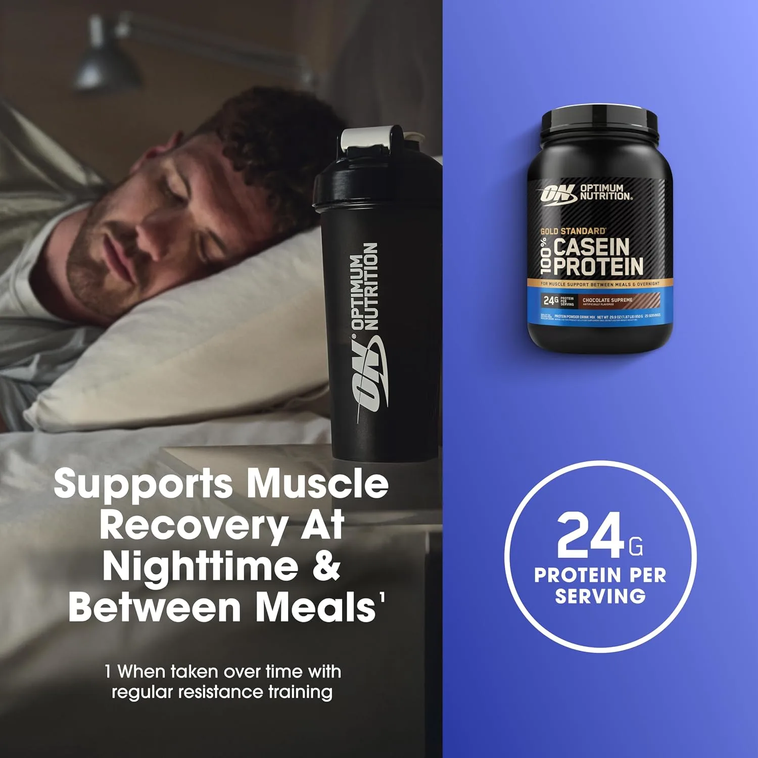 Optimum Nutrition Optimum Nutrition Gold Standard Casein Protein Powder Chocolate Supreme - Angle View