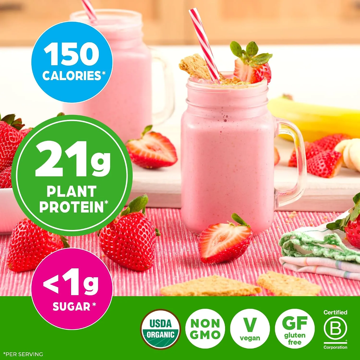 Orgain Orgain Organic Vegan Protein Powder, Strawberries & Cream - Ingredients View