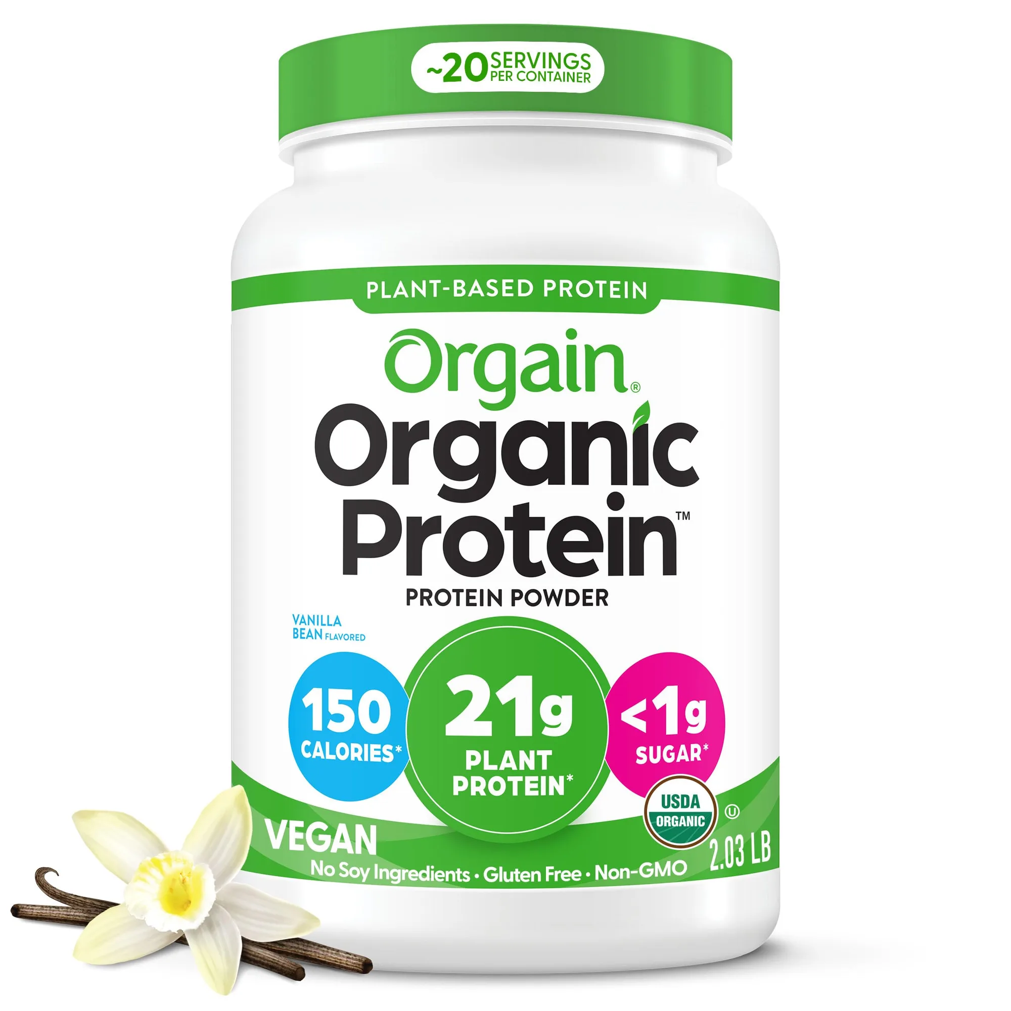 Orgain Organic Orgain Organic Vegan Protein Powder - Vanilla Bean - Front View